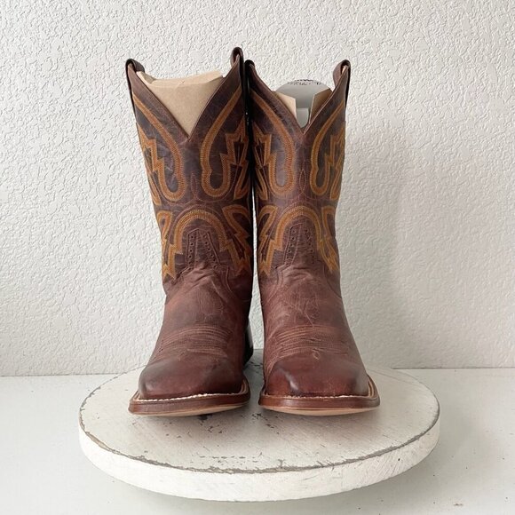 Rod Patrick Mens Cowboy Boots 8.5D Perro Loco Brown Leather Western Square Toe - Picture 5 of 12